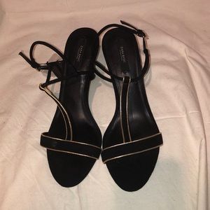 Zara black and gold sandals
